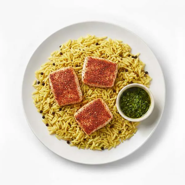 Aromatic Yemeni Spiced Fish Madfoon With Orzo Rice Mix